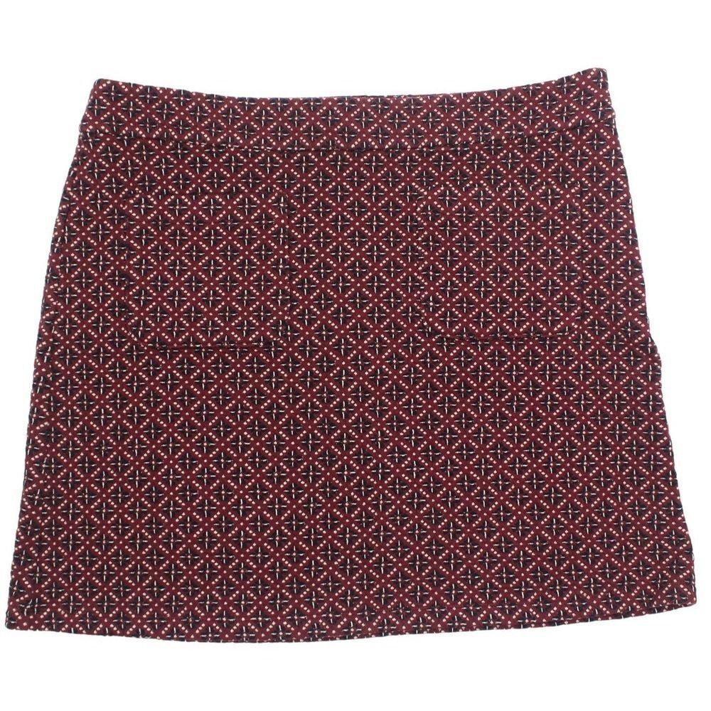 Loft‎ Women's Geometric Design Pockets Zip/Hook Short Skirt Maroon Sz 14